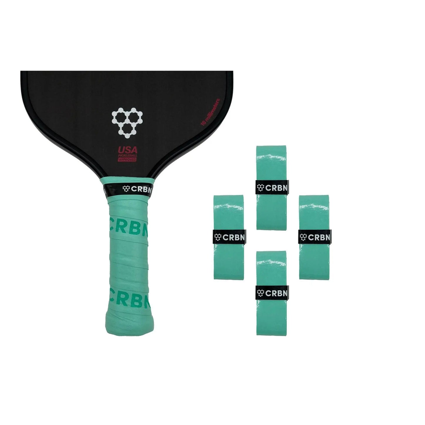 CRBN Drytec™ Pickleball Overgrips (4 Pack) for Indoor/Outdoor Pickel Ball Rackets