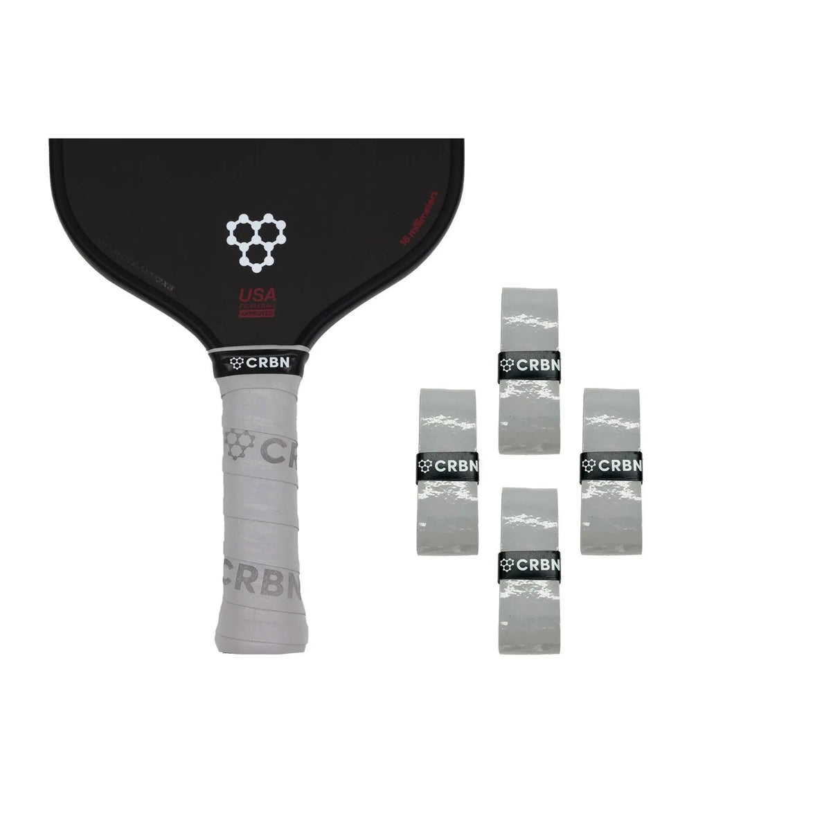 CRBN Drytec™ Pickleball Overgrips (4 Pack) for Indoor/Outdoor Pickel Ball Rackets