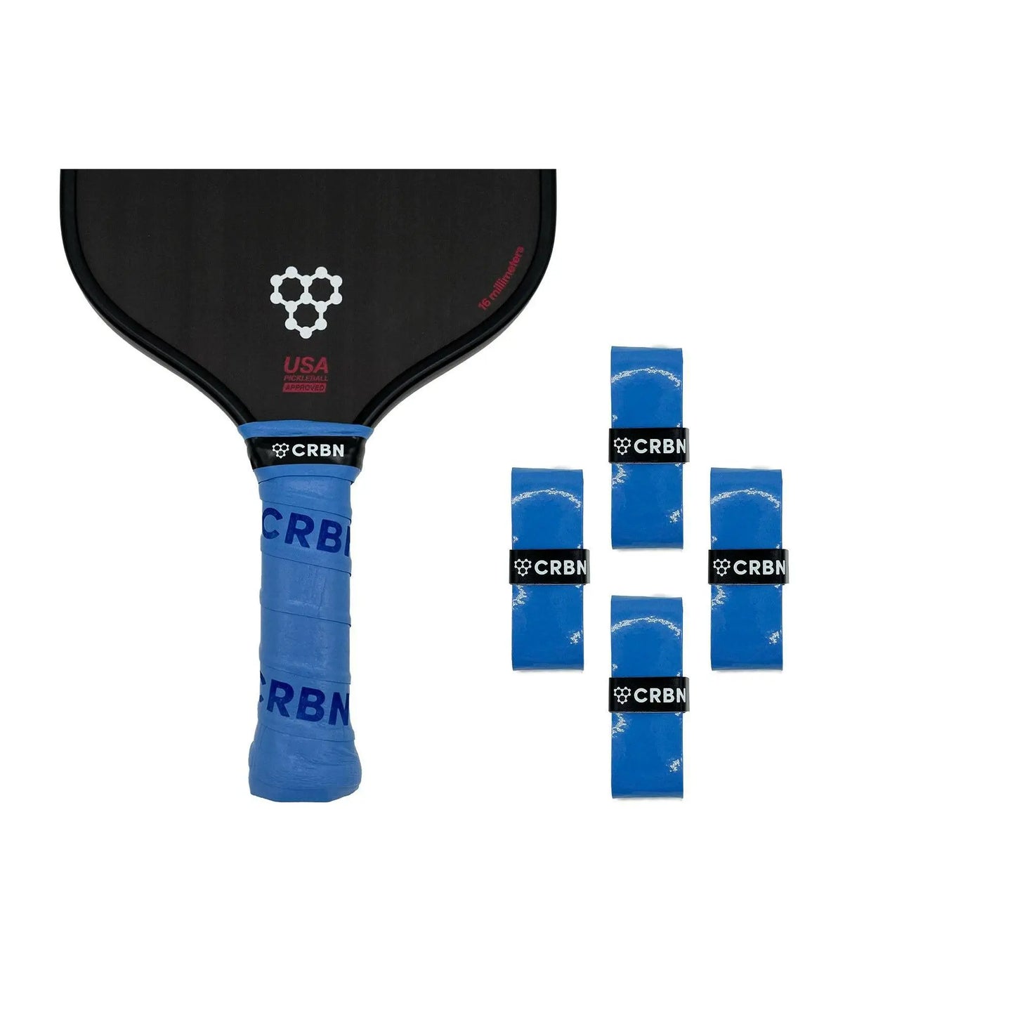 CRBN Drytec™ Pickleball Overgrips (4 Pack) for Indoor/Outdoor Pickel Ball Rackets