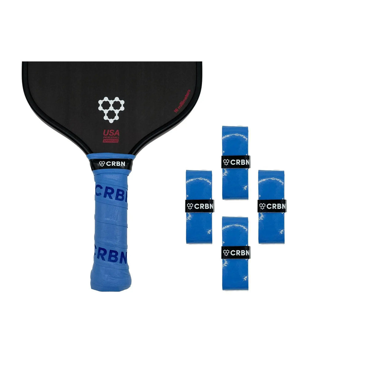 CRBN Drytec™ Pickleball Overgrips (4 Pack) for Indoor/Outdoor Pickel Ball Rackets