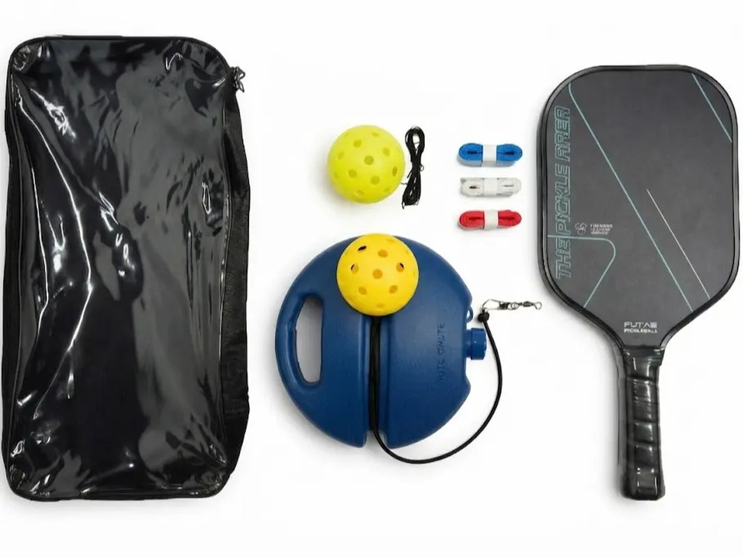 Solo Pickleball Trainer Set with Paddle & Pickleballs - Portable Rebound Practice Equipment for Home, Backyard, Garage & Outdoor Training