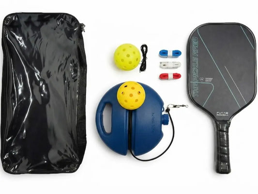 Solo Pickleball Trainer Set with Paddle & Pickleballs - Portable Rebound Practice Equipment for Home, Backyard, Garage & Outdoor Training