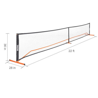 【Back to School】Vevor Regulation Size 22FT Portable Pickleball Net Set - Game Kit with Sectional Weather-Resistant Metal Frame, PE Mesh Net, Paddles, Balls, Racket Grip, Carrying Bag for Outdoor Play & Portable Setup