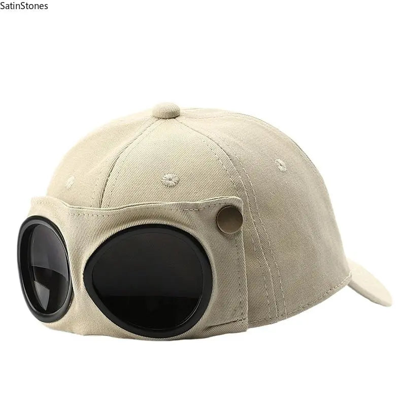 Men'S Korean-Style Pilot Baseball Cap - Personalized Glasses-Ready, Curved Visor, Casual, Everyday Daily, Sunshade for Spring & Summer, Fitted Men'S Accessories, Cool Gifts for Guys