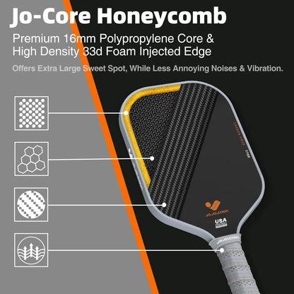 [Tiktokshopblackfriday]Jojolemon Shark 001 Pickleball Paddles, 16MM, T700 Carbon Fiber, USAPA Approved, Power & Control