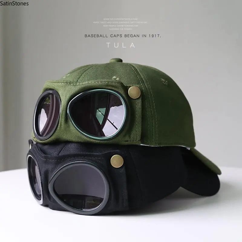 Men'S Korean-Style Pilot Baseball Cap - Personalized Glasses-Ready, Curved Visor, Casual, Everyday Daily, Sunshade for Spring & Summer, Fitted Men'S Accessories, Cool Gifts for Guys