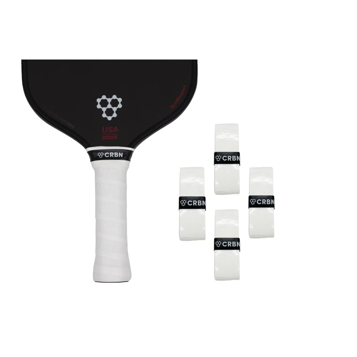 CRBN Drytec™ Pickleball Overgrips (4 Pack) for Indoor/Outdoor Pickel Ball Rackets