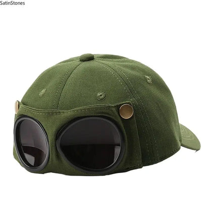 Men'S Korean-Style Pilot Baseball Cap - Personalized Glasses-Ready, Curved Visor, Casual, Everyday Daily, Sunshade for Spring & Summer, Fitted Men'S Accessories, Cool Gifts for Guys