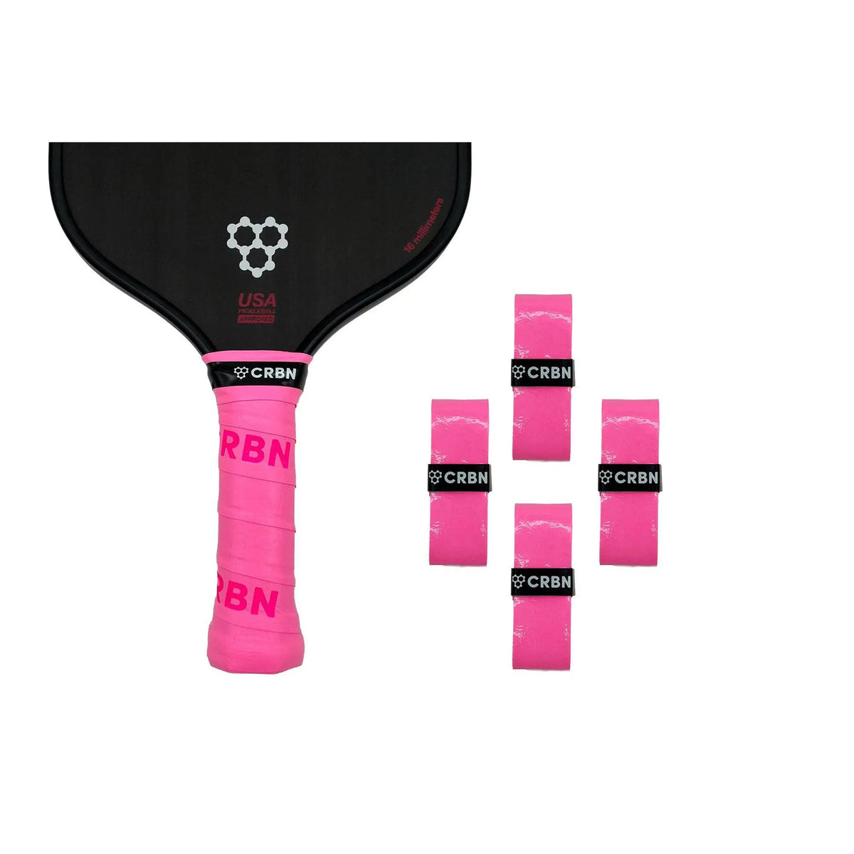 CRBN Drytec™ Pickleball Overgrips (4 Pack) for Indoor/Outdoor Pickel Ball Rackets