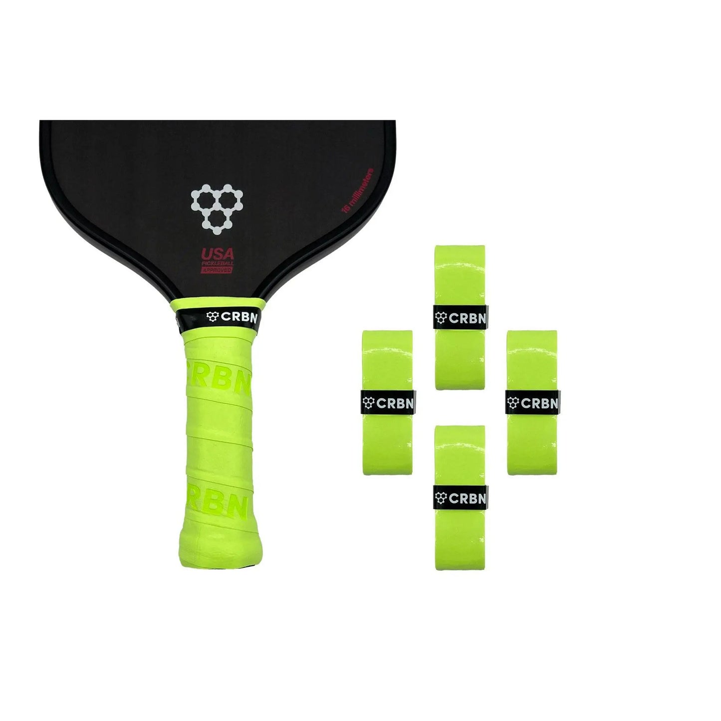 CRBN Drytec™ Pickleball Overgrips (4 Pack) for Indoor/Outdoor Pickel Ball Rackets