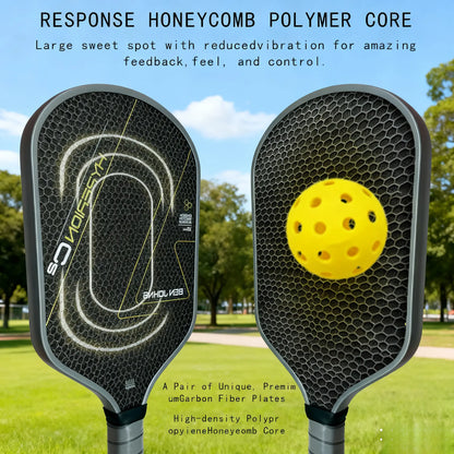 Pickleball Paddle T700 Carbon Fiber 16Mm LABS Project Style Similarity Equipment Accessory Sweet Dessert Balanced MOI Training System for Players Racket Perforated Trainer T700 Carbon Fiber Surface Pickle Ball Rocks