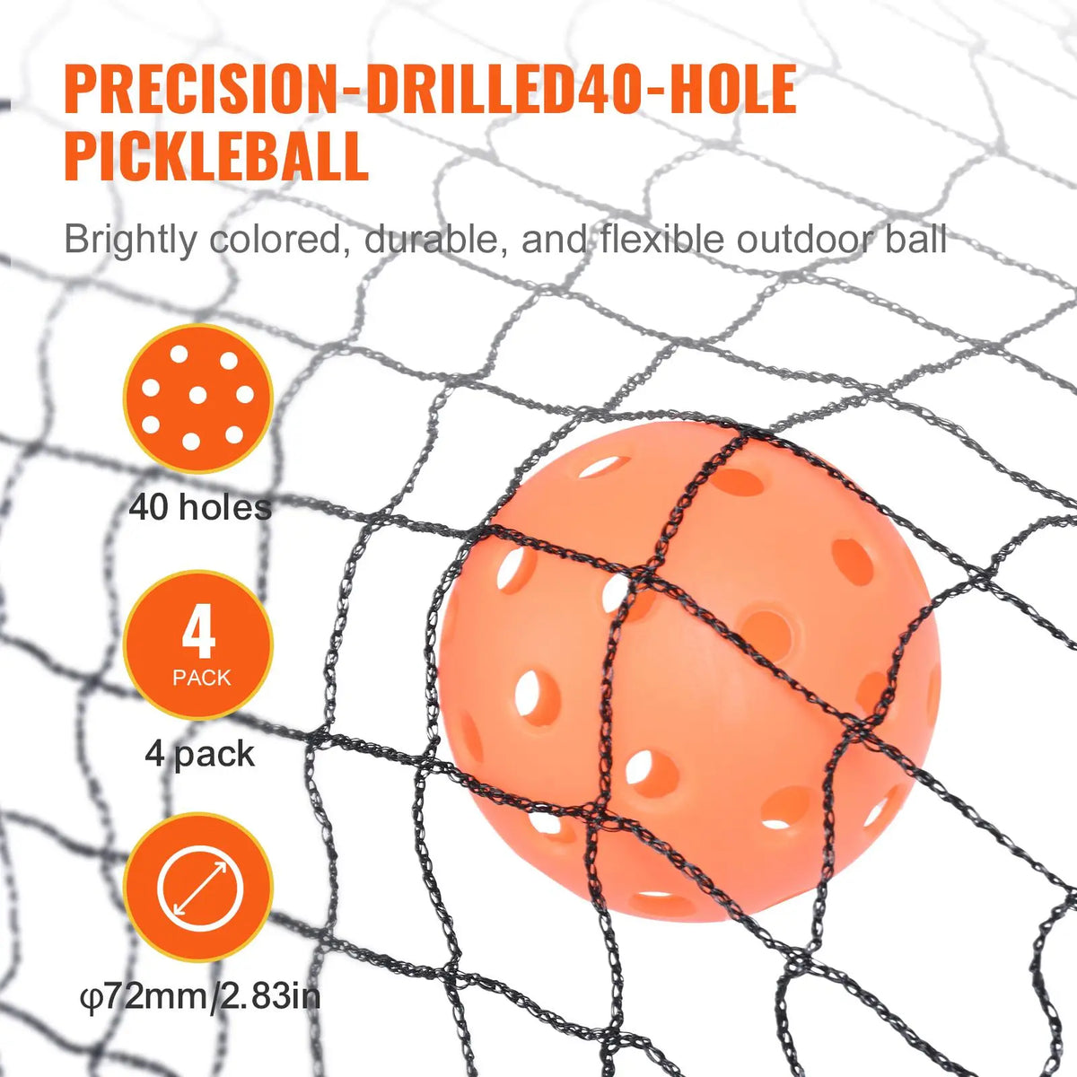【Back to School】Vevor Regulation Size 22FT Portable Pickleball Net Set - Game Kit with Sectional Weather-Resistant Metal Frame, PE Mesh Net, Paddles, Balls, Racket Grip, Carrying Bag for Outdoor Play & Portable Setup